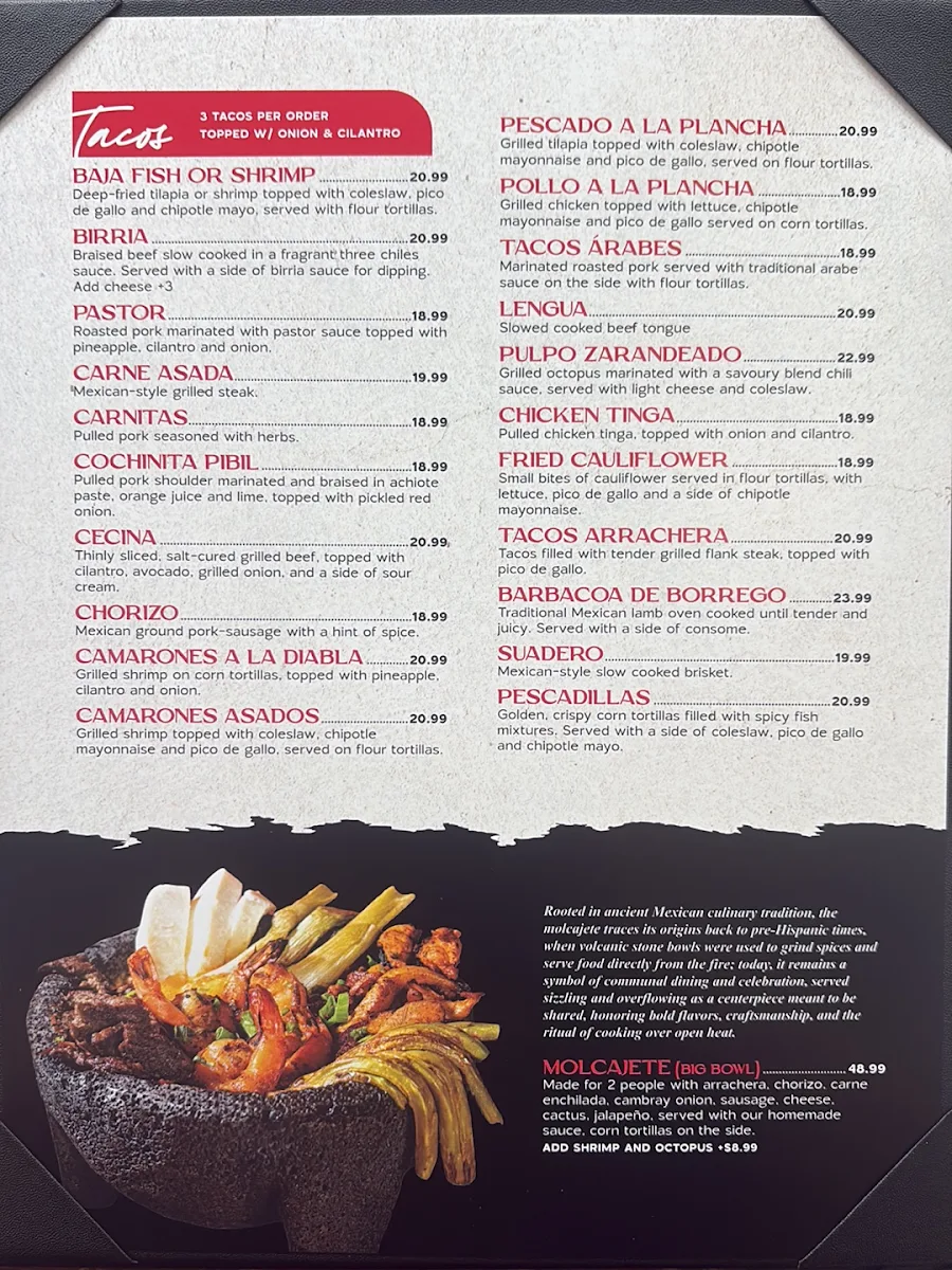 Menu, Aroma a Mexico
