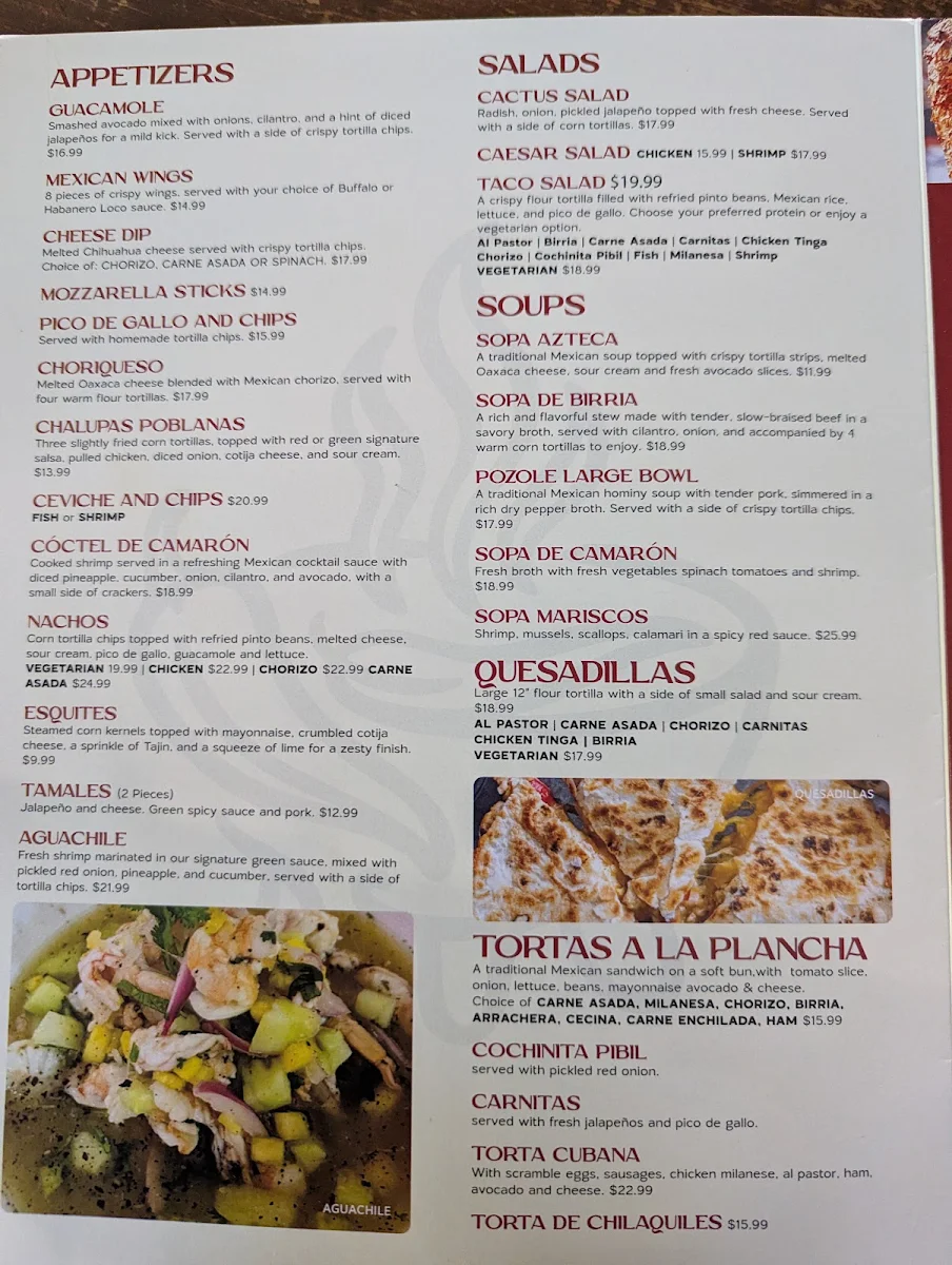 Menu, Aroma a Mexico