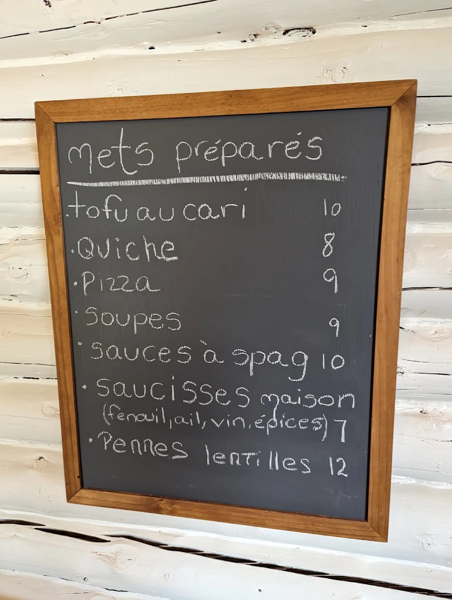 Menu, Café des Pins