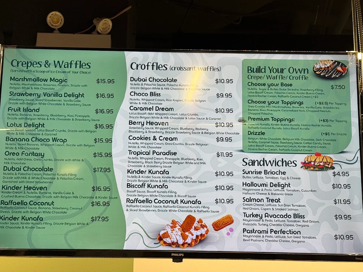 Menu, Pinochio Cafe, Dessert and Ice Cream