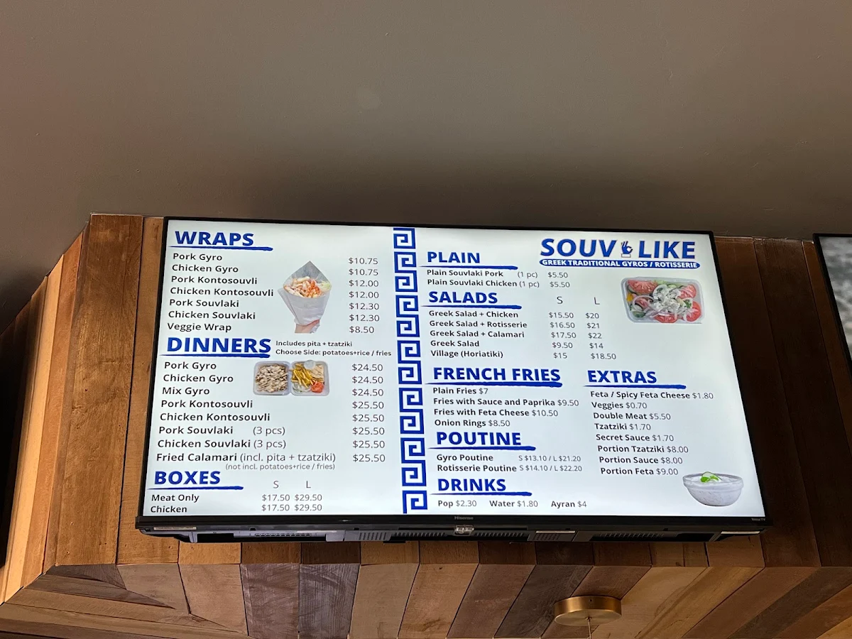 Menu, Souv Like on Roncesvalles