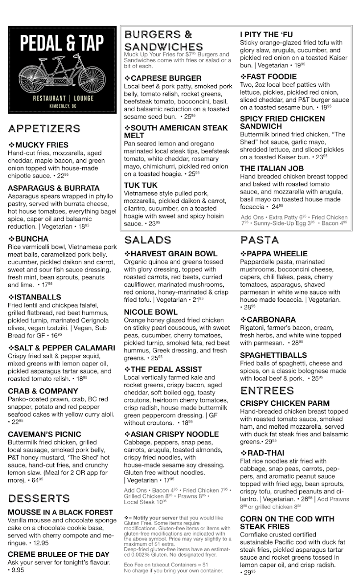 Menu, Pedal & Tap