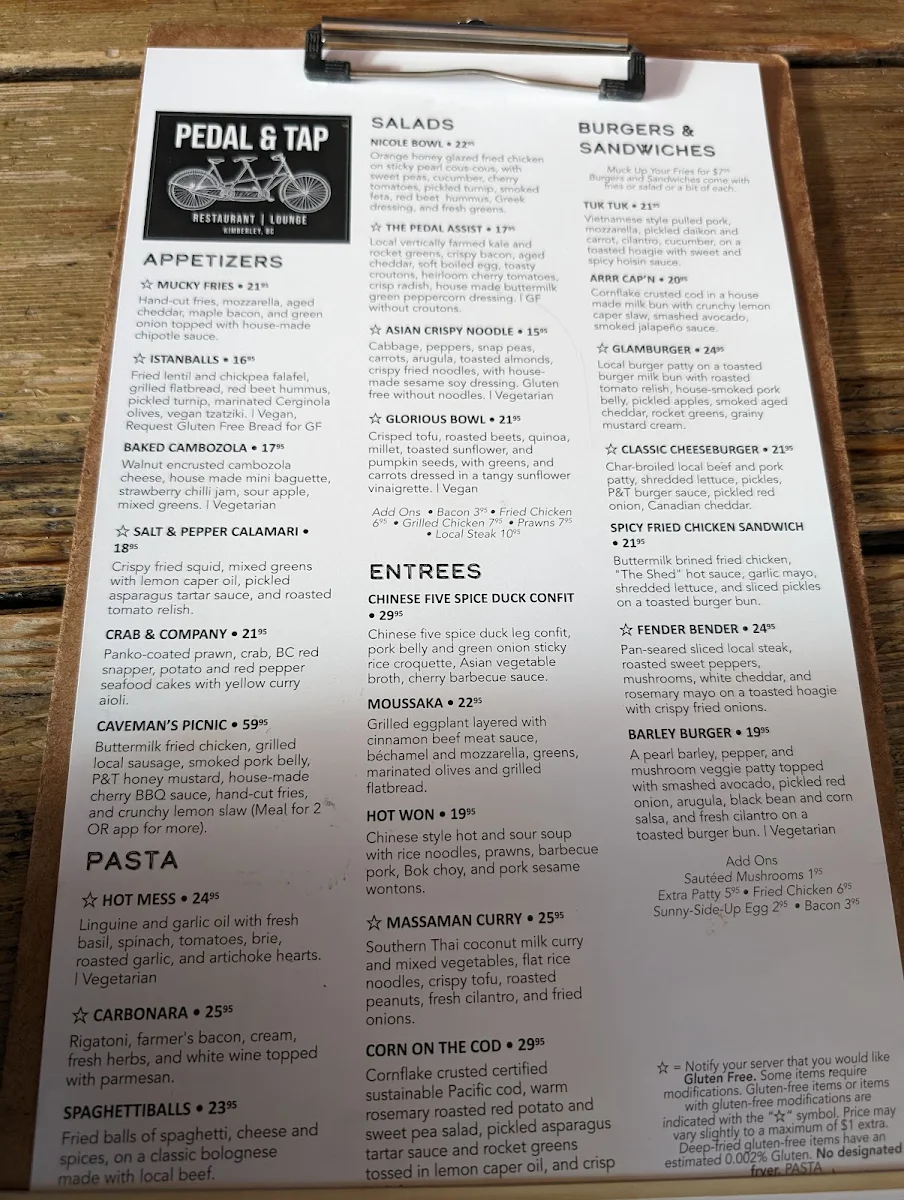 Menu, Pedal & Tap