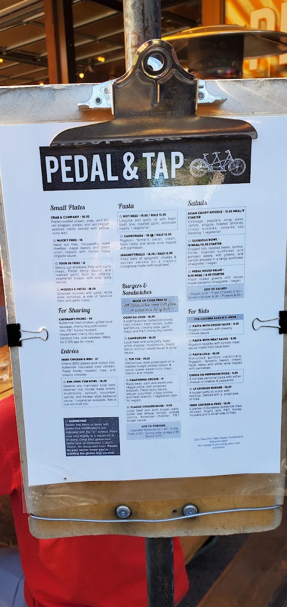 Menu, Pedal & Tap