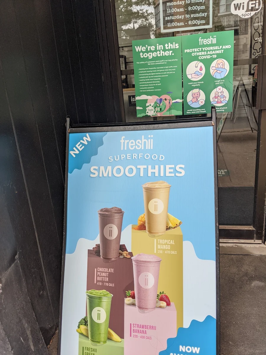 Menu, Freshii