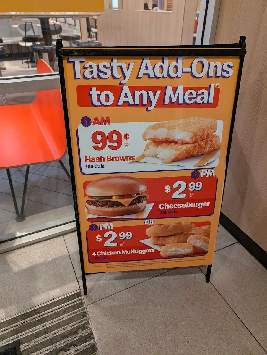 Menu, McDonald's