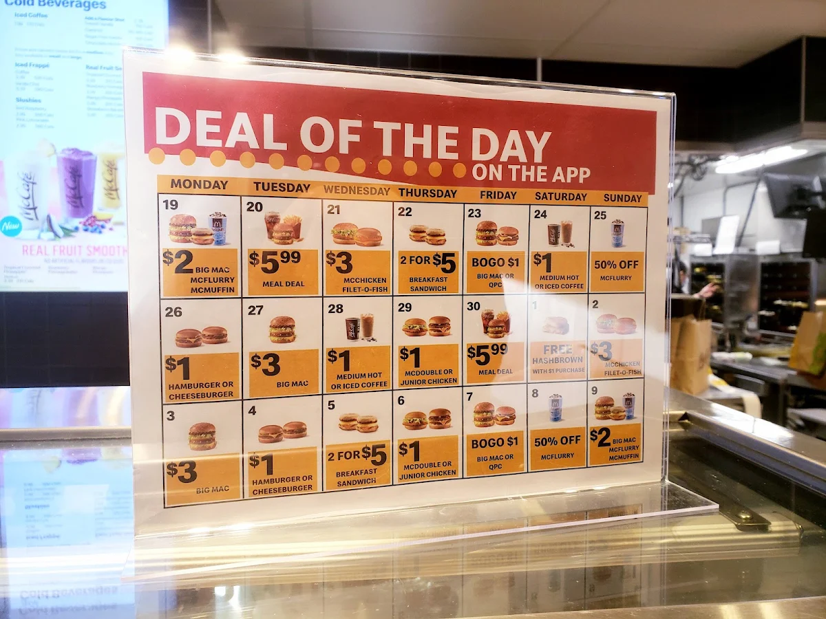 Menu, McDonald's