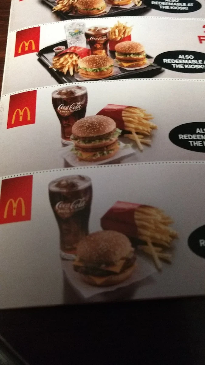 Menu, McDonald's