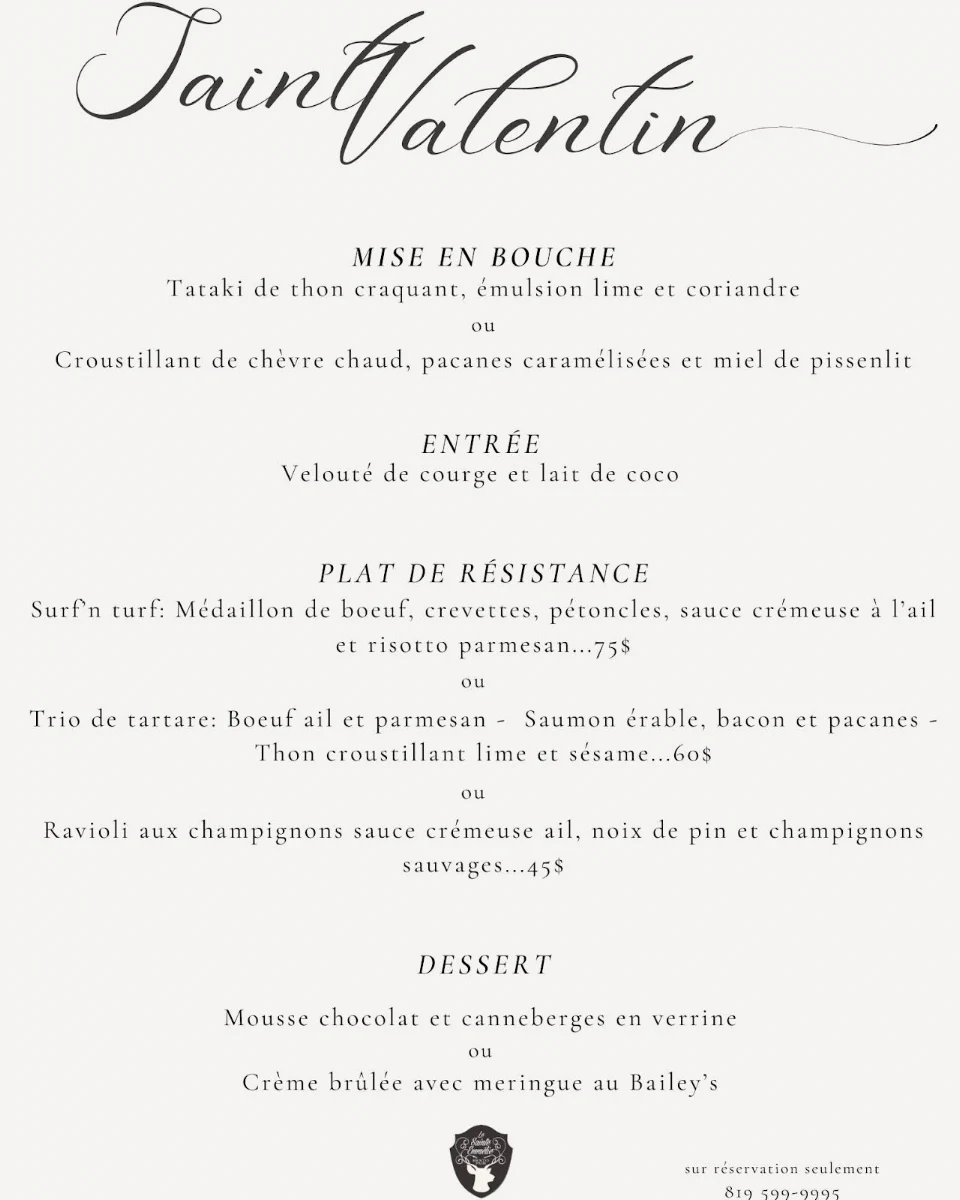 Menu, Le Sainte-Emmélie resto-pub