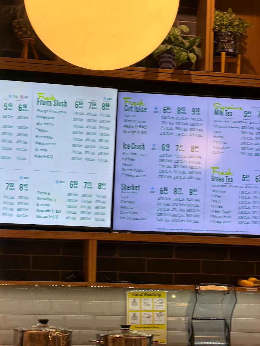 Menu, Real Fruit Bubble Tea