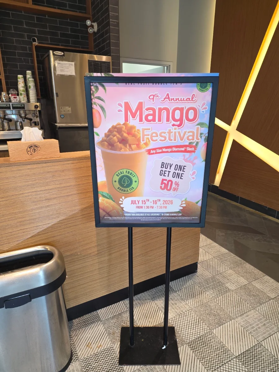 Menu, Real Fruit Bubble Tea