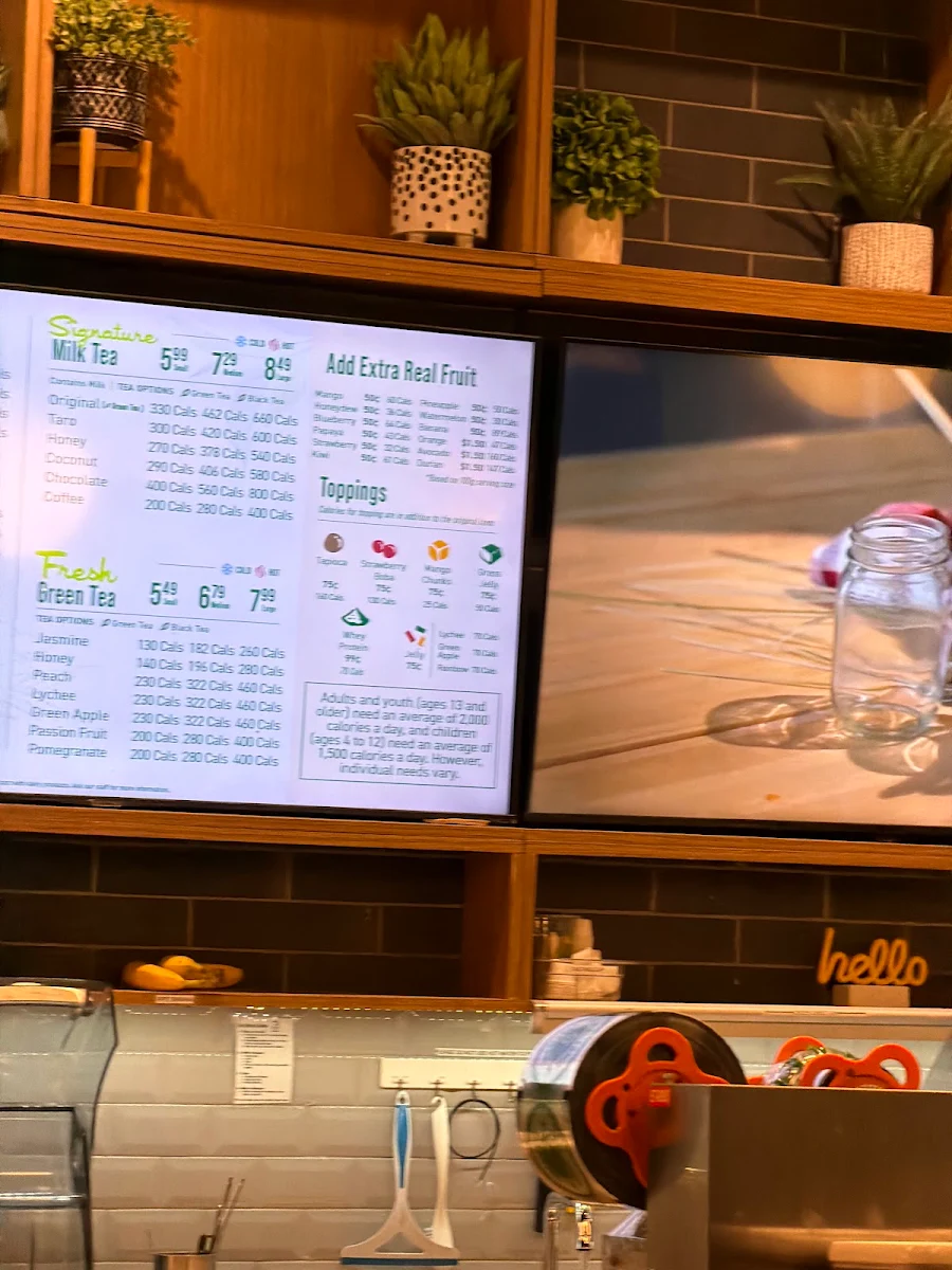 Menu, Real Fruit Bubble Tea