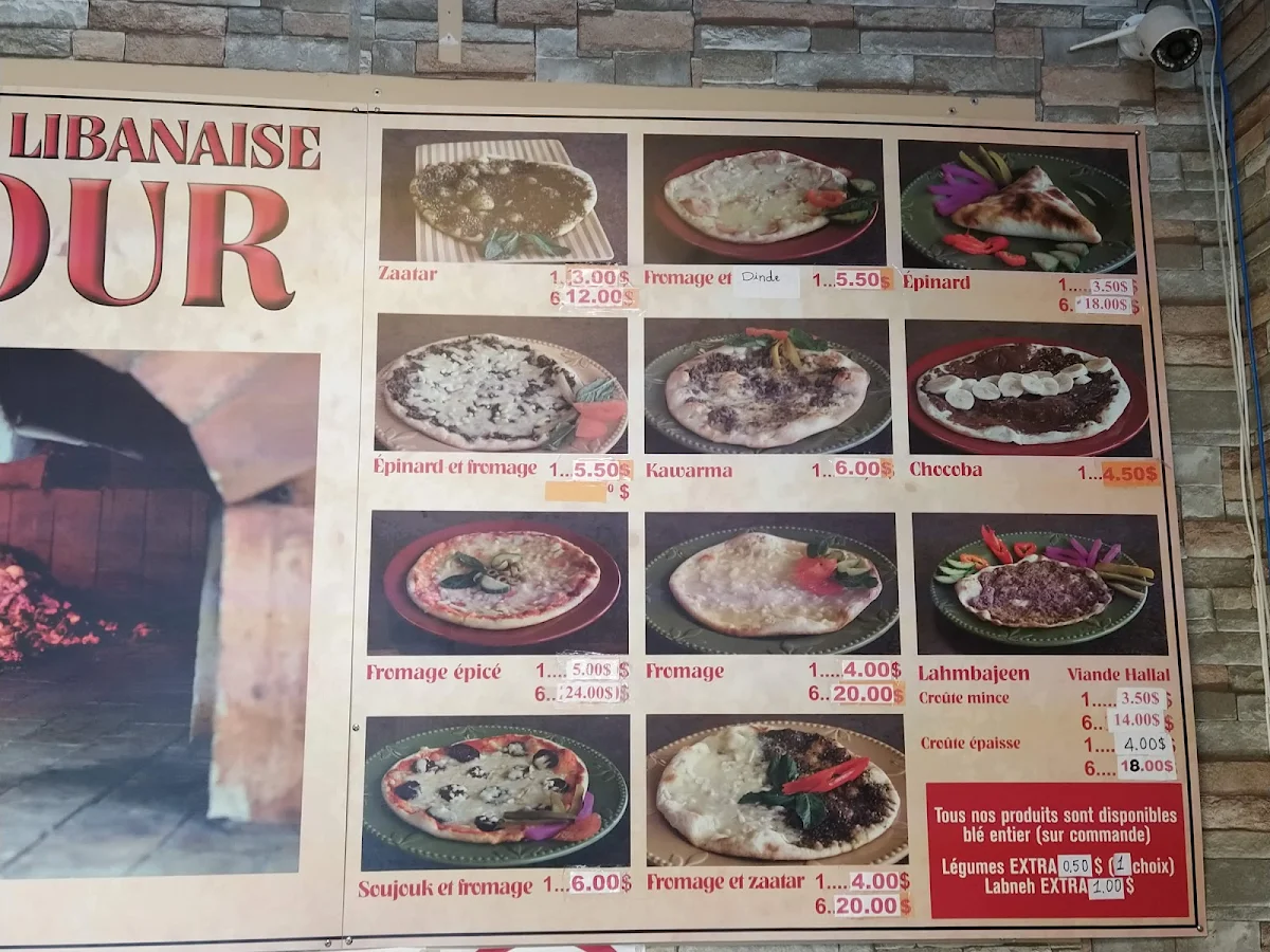 Menu, Bakery Le Four