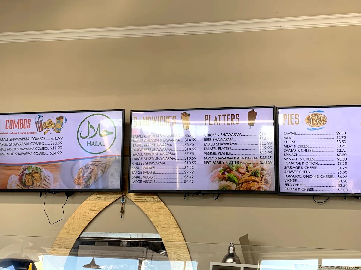 Menu, The Creek Lebanese Shawarma & Bakery