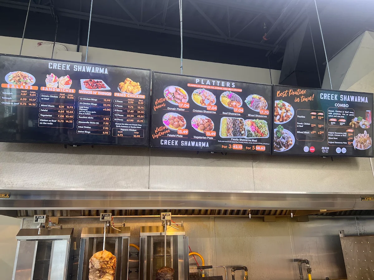 Menu, The Creek Lebanese Shawarma & Bakery