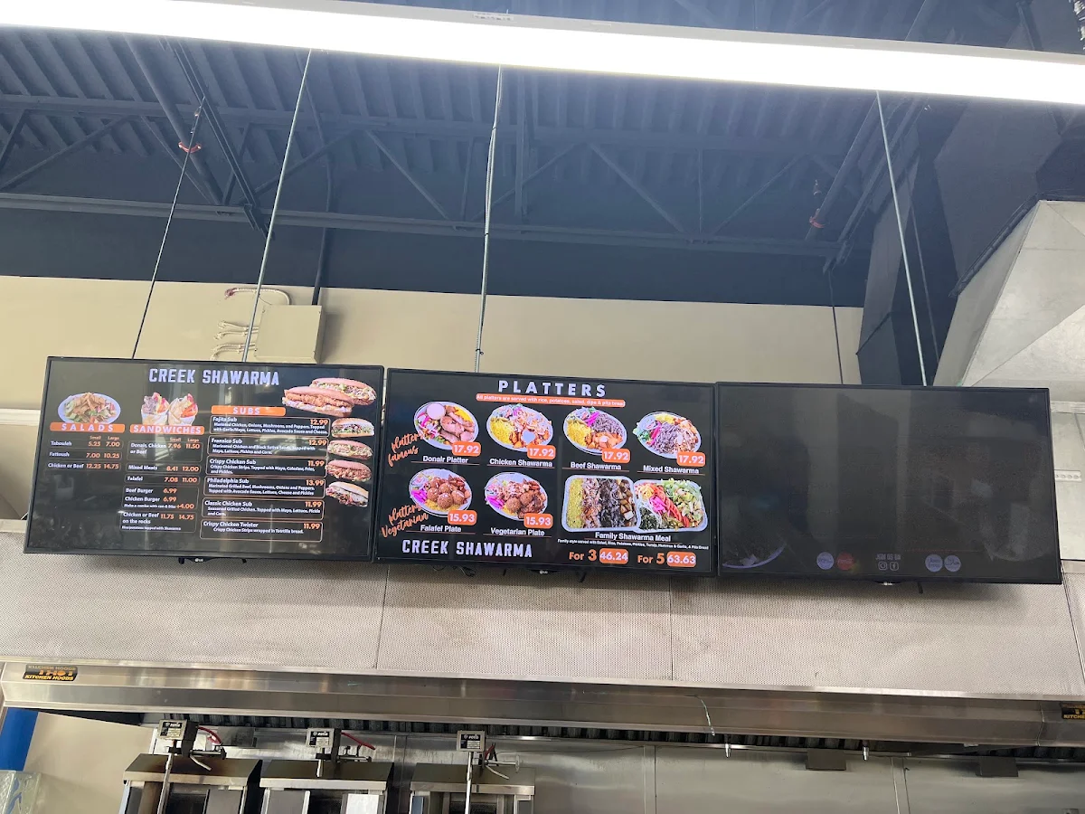 Menu, The Creek Lebanese Shawarma & Bakery