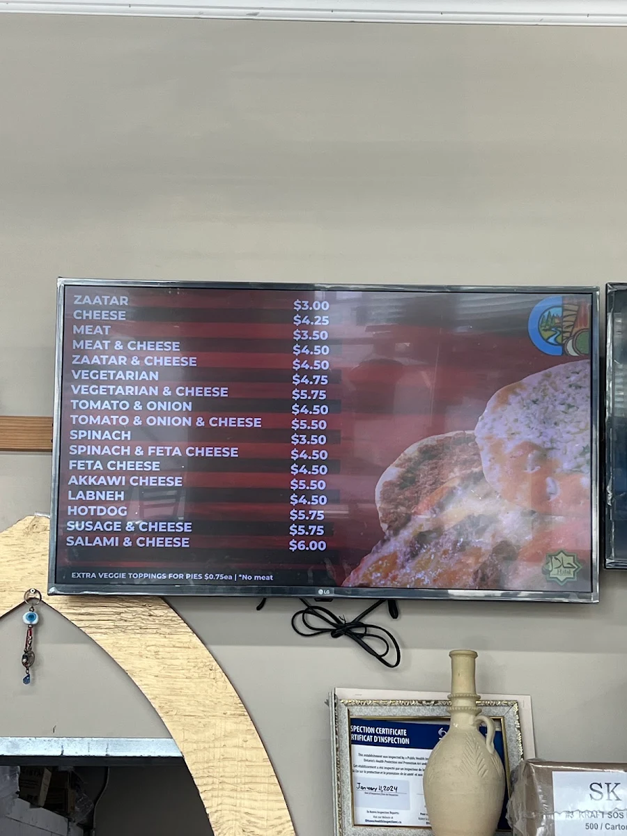 Menu, The Creek Lebanese Shawarma & Bakery
