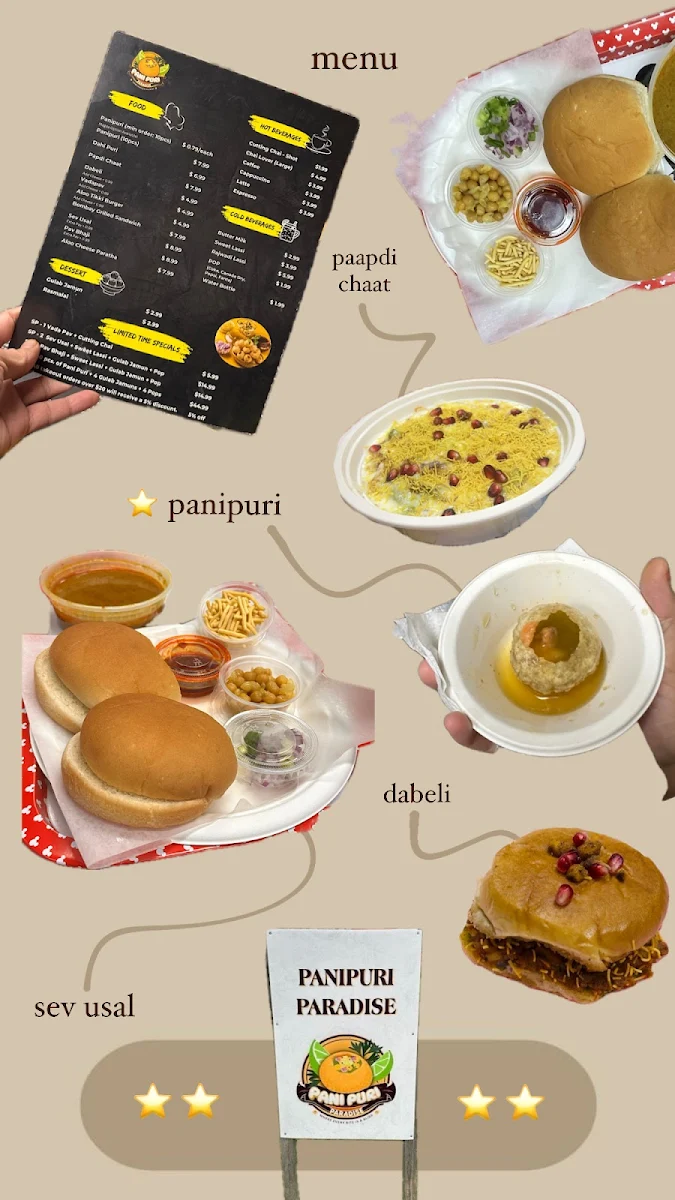 Menu, Pani Puri Paradise - The Ultimate Indian Street Food Spot