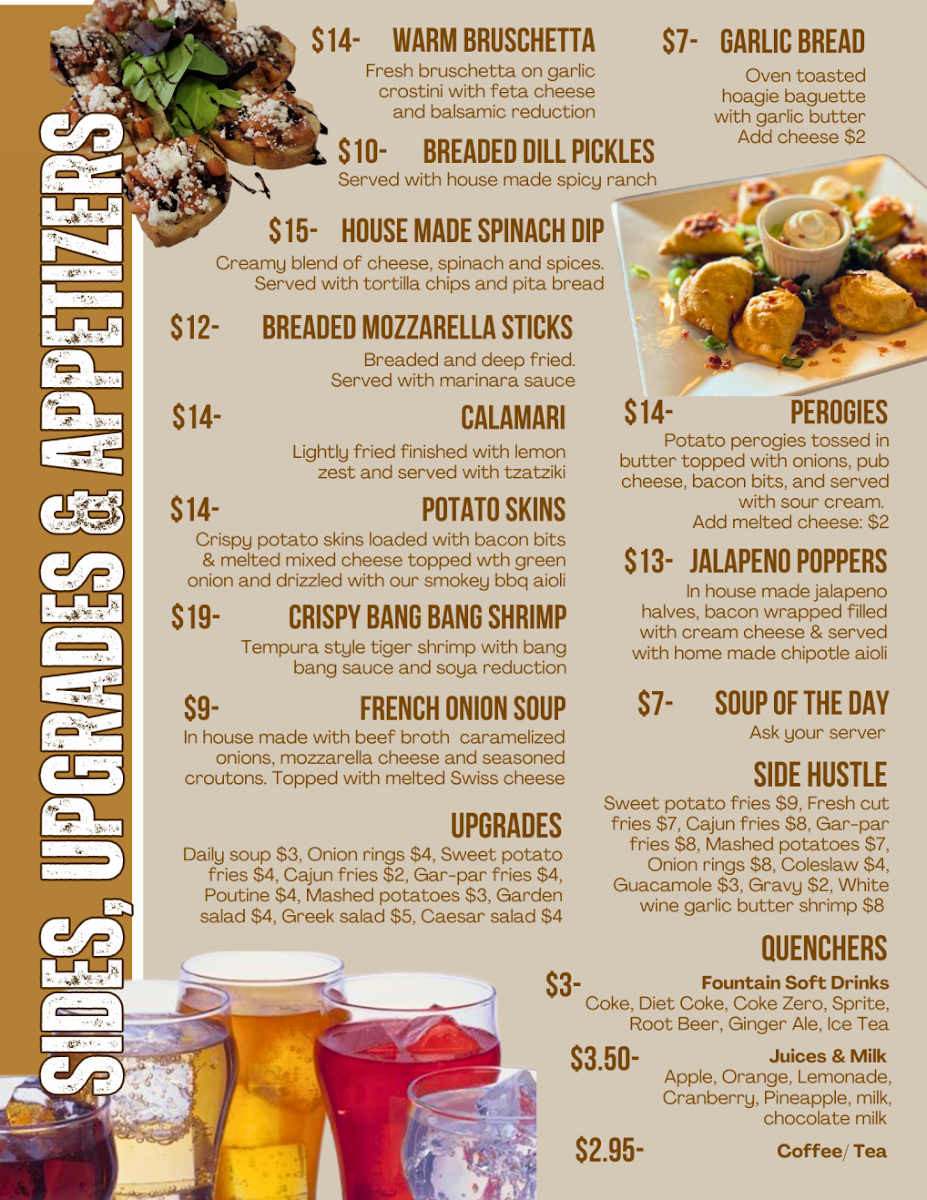Menu, The Oakridge Pub