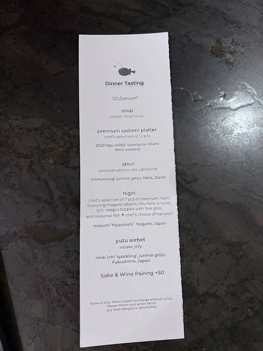 Menu, JaBistro