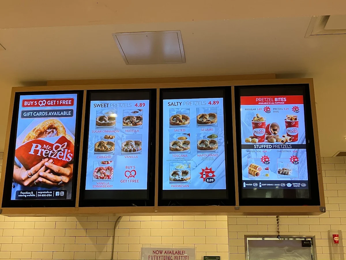 Menu, Mr.Pretzels Vaughan Mills