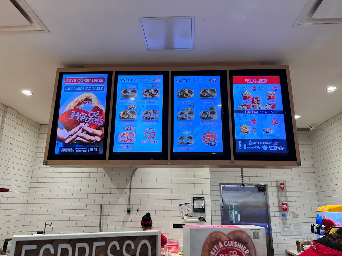 Menu, Mr.Pretzels Vaughan Mills