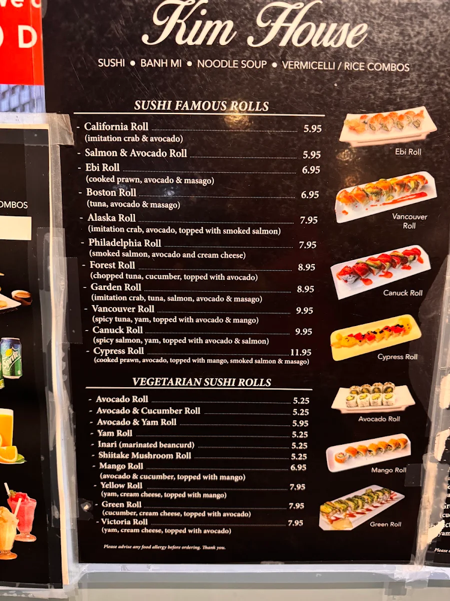 Menu, Kim House