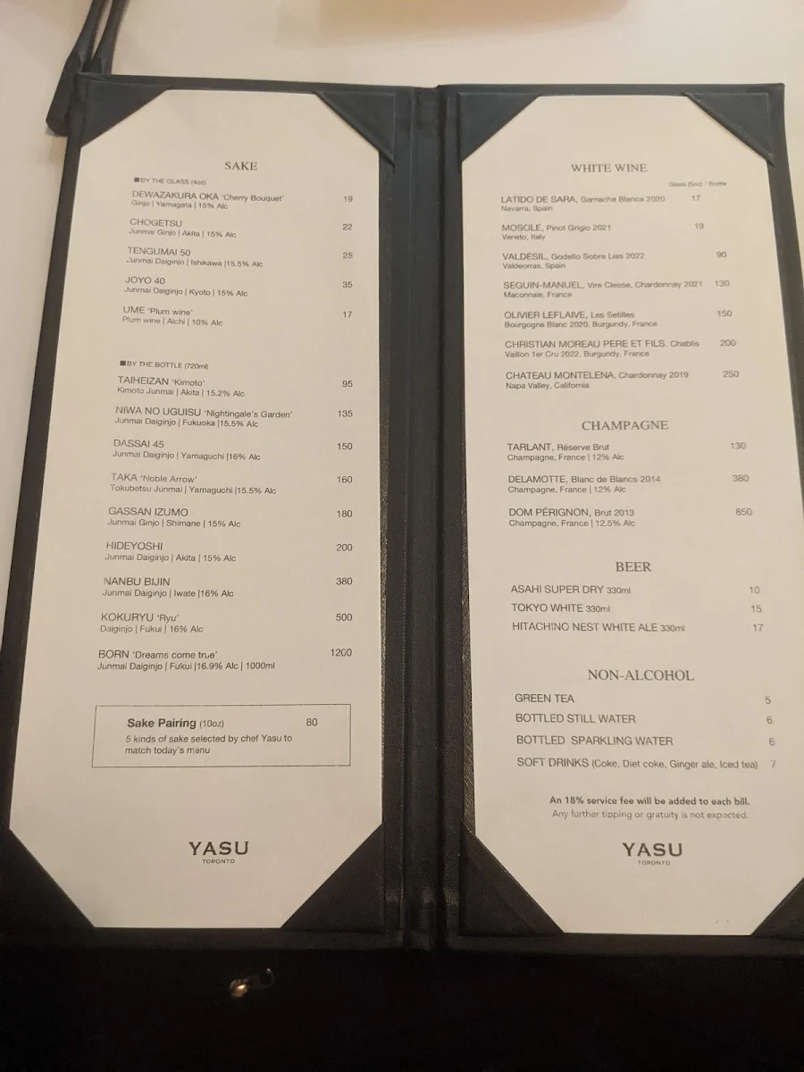 Menu, Yasu Toronto