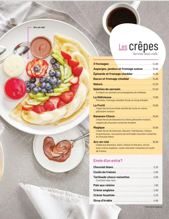 Menu, Coco Frutti Chicoutimi