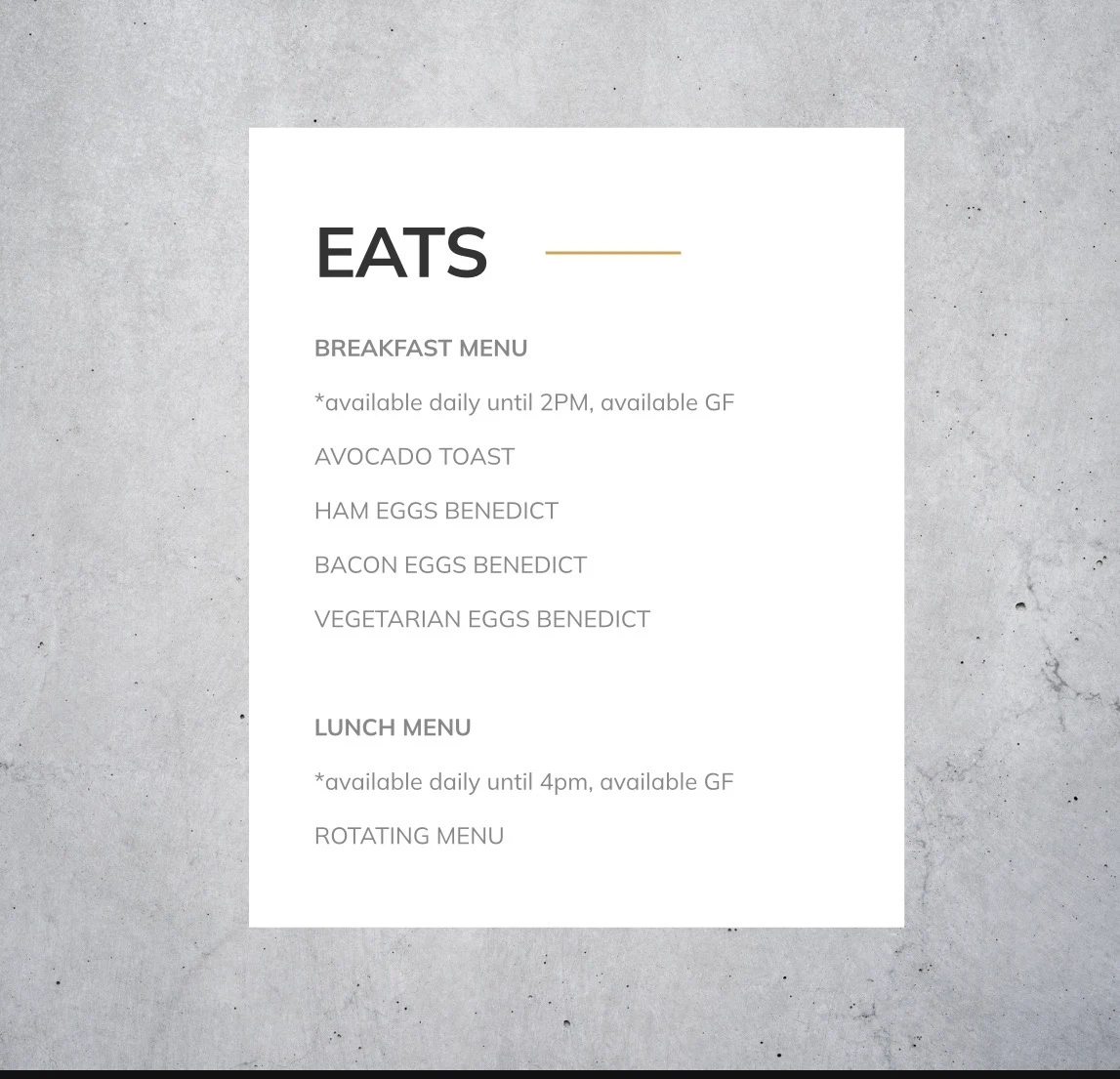Menu, Carmela’s Whisk Bakeshop + Coffeehouse