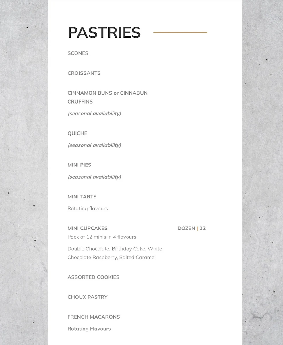 Menu, Carmela’s Whisk Bakeshop + Coffeehouse