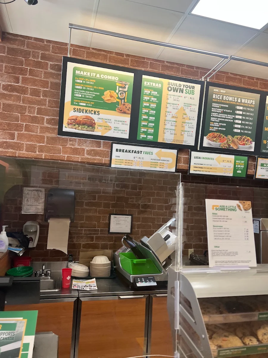 Menu, Subway