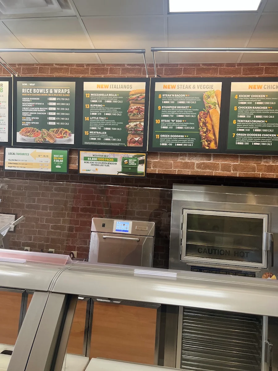 Menu, Subway