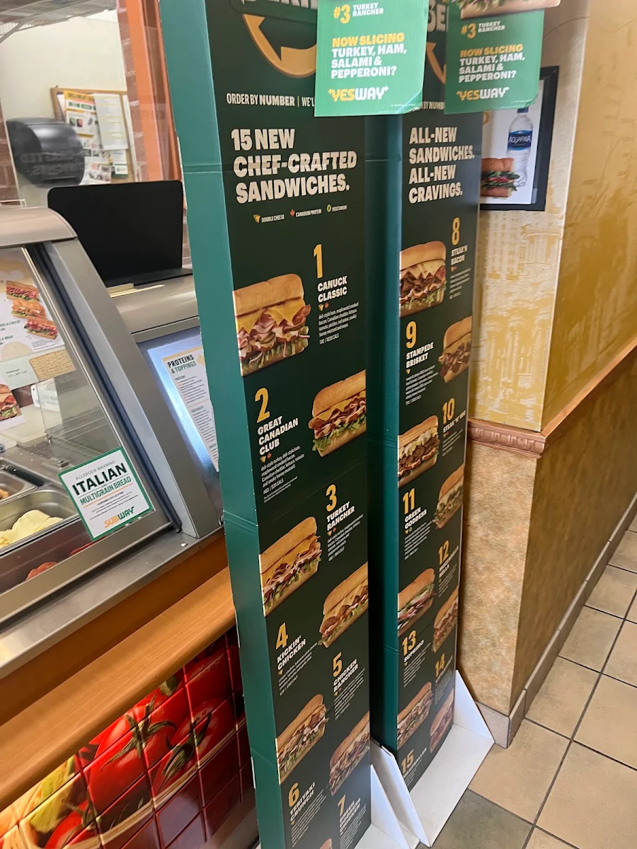 Menu, Subway