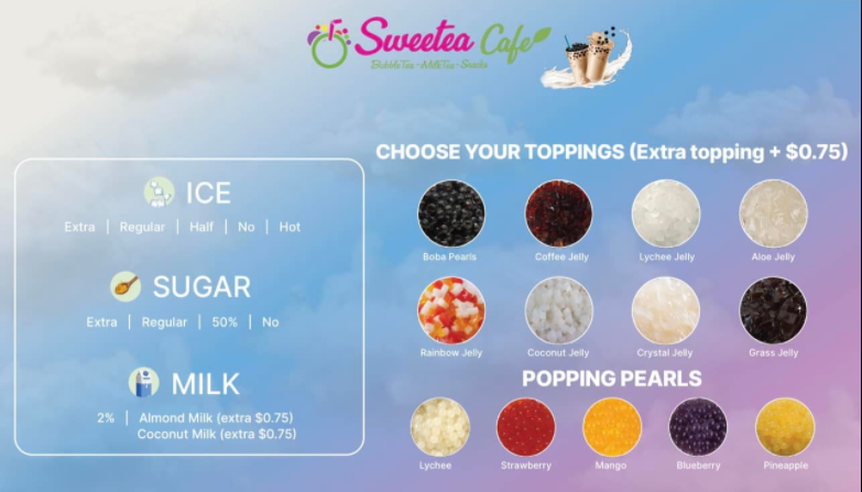 Menu, Sweetea Cafe