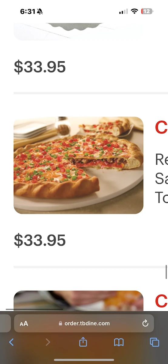 Menu, Papa Murphy's Pizza