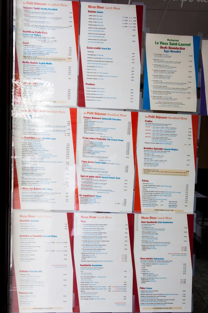 Menu, LE VIEUX ST-LAURENT