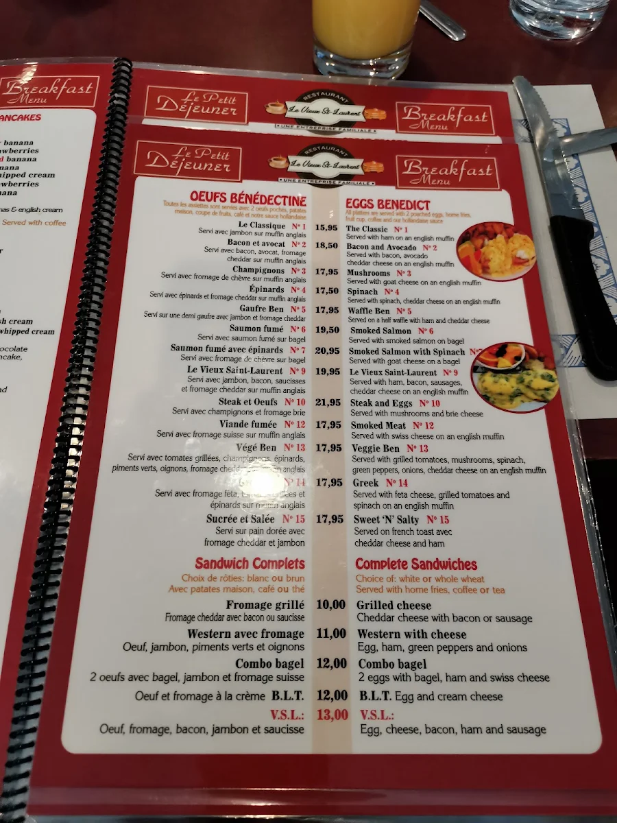 Menu, LE VIEUX ST-LAURENT