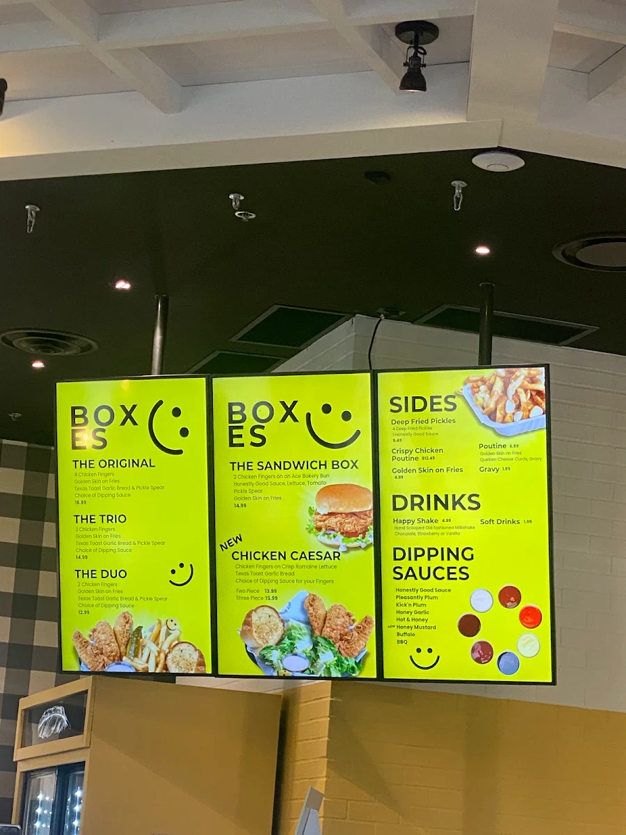 Menu, Honestly Good Chicken Fingers - Sherway Gardens