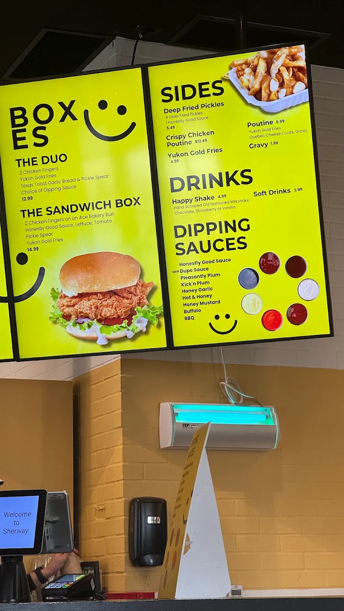 Menu, Honestly Good Chicken Fingers - Sherway Gardens