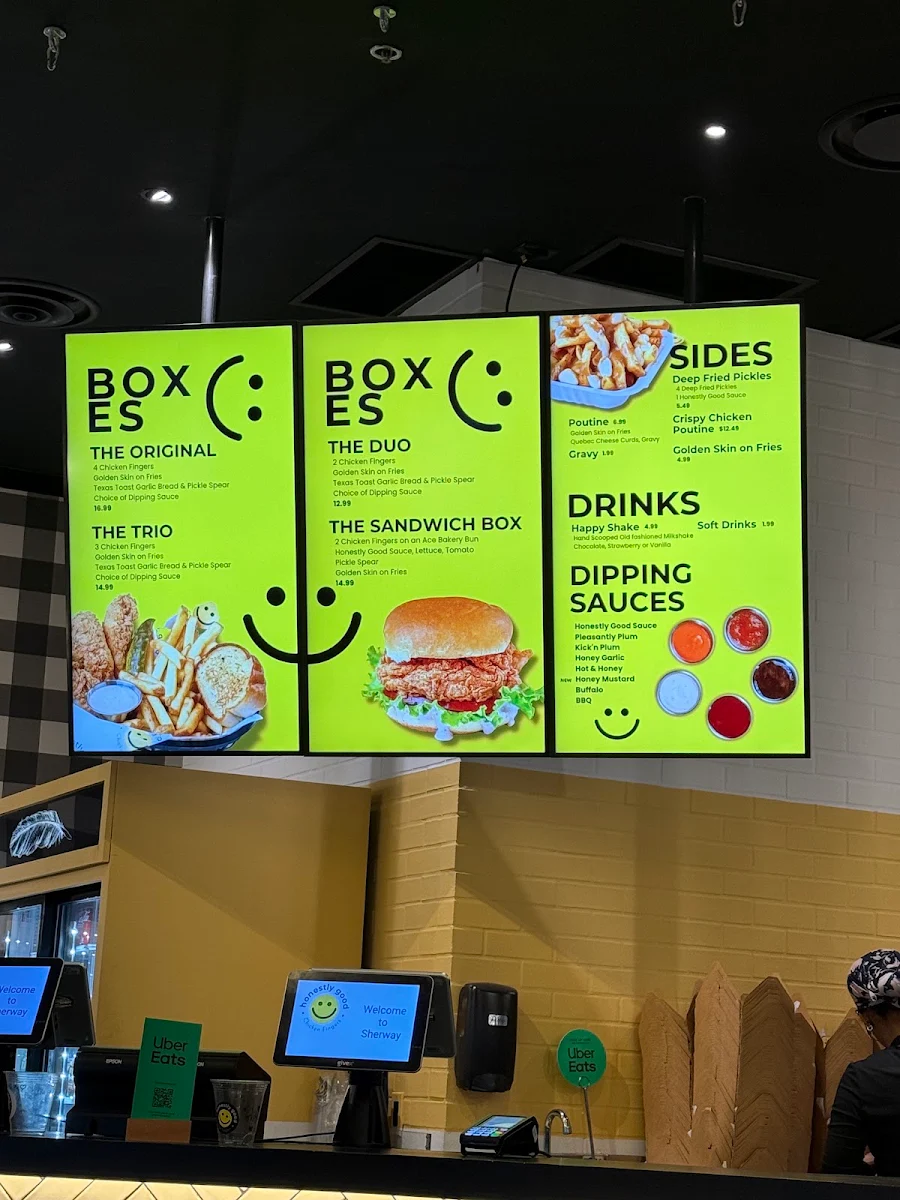 Menu, Honestly Good Chicken Fingers - Sherway Gardens