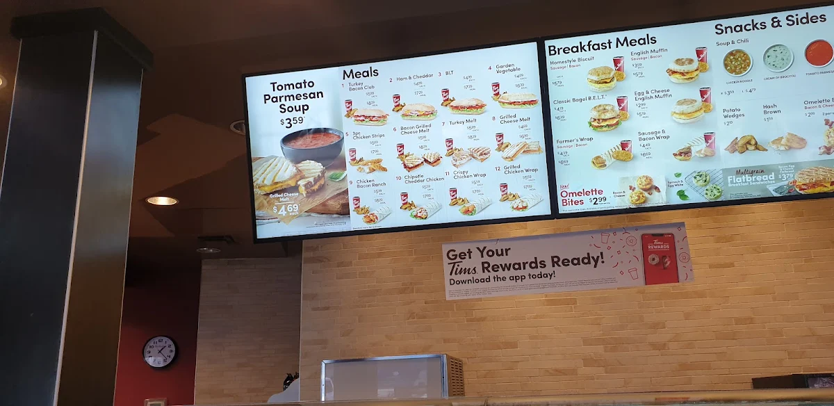 Menu, Tim Hortons
