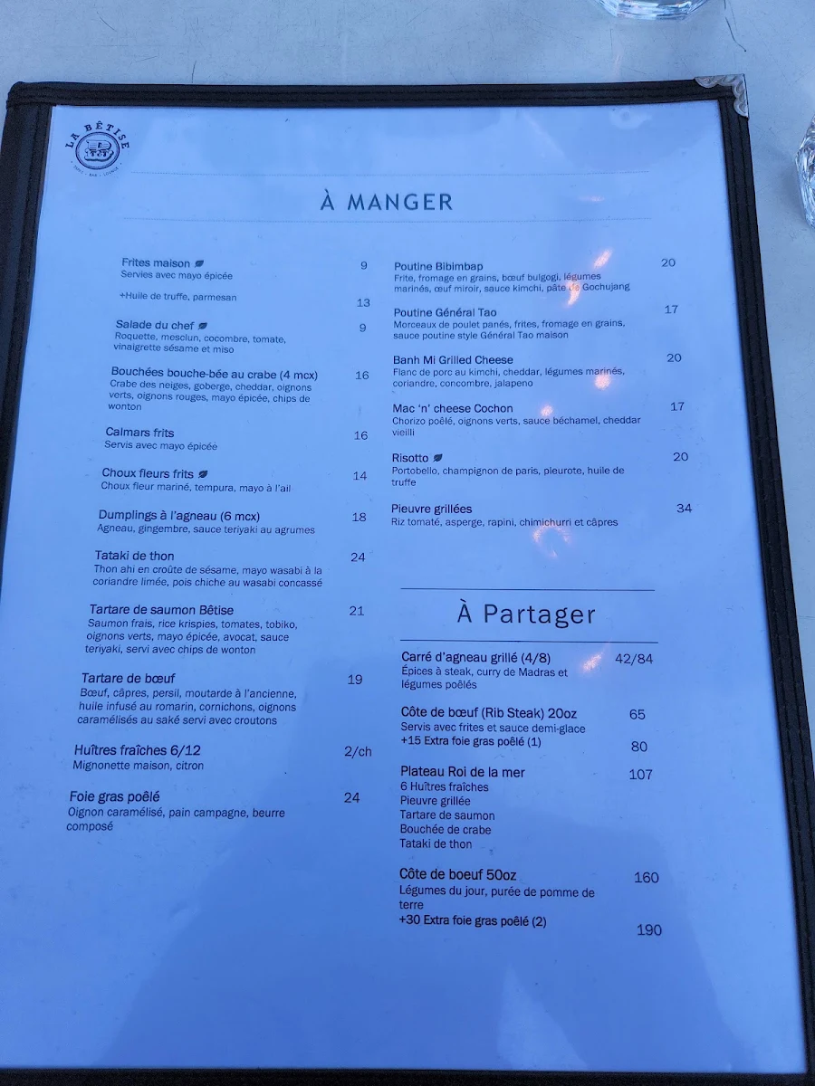 Menu, La Bêtise