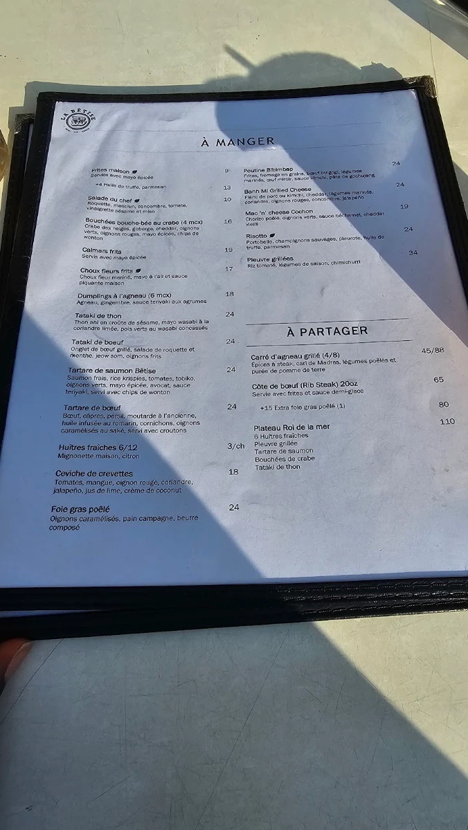 Menu, La Bêtise