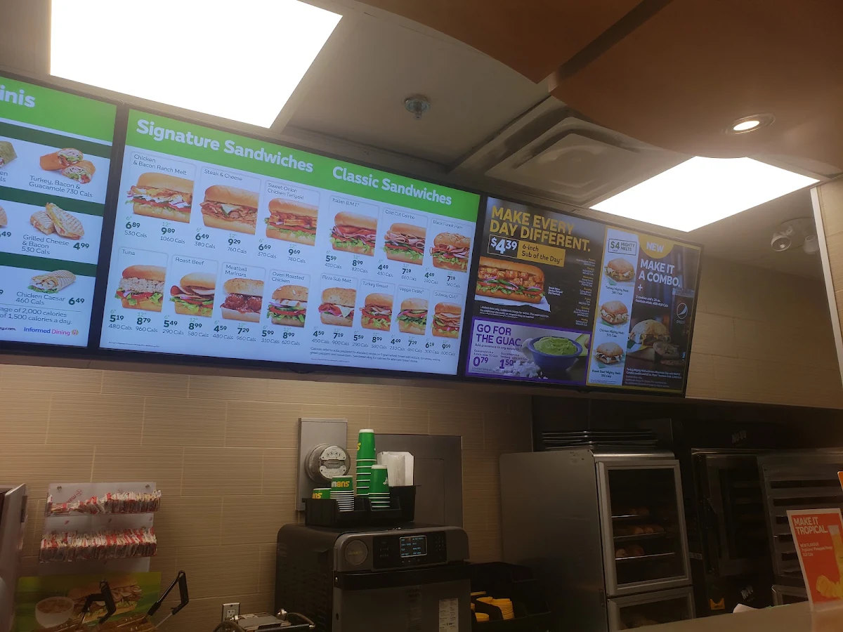 Menu, Subway