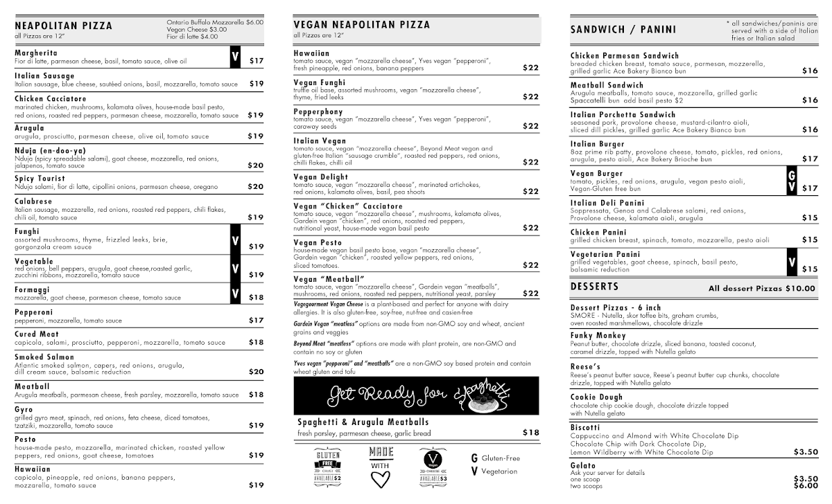 Menu, Arugula