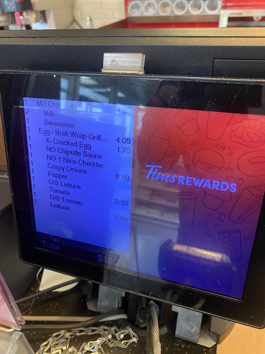 Menu, Tim Hortons
