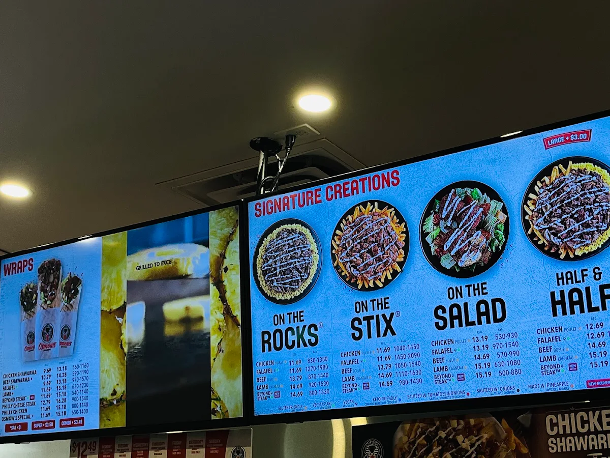 Menu, Osmow's Shawarma