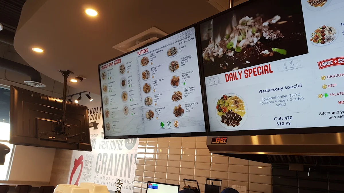 Menu, Osmow's Shawarma