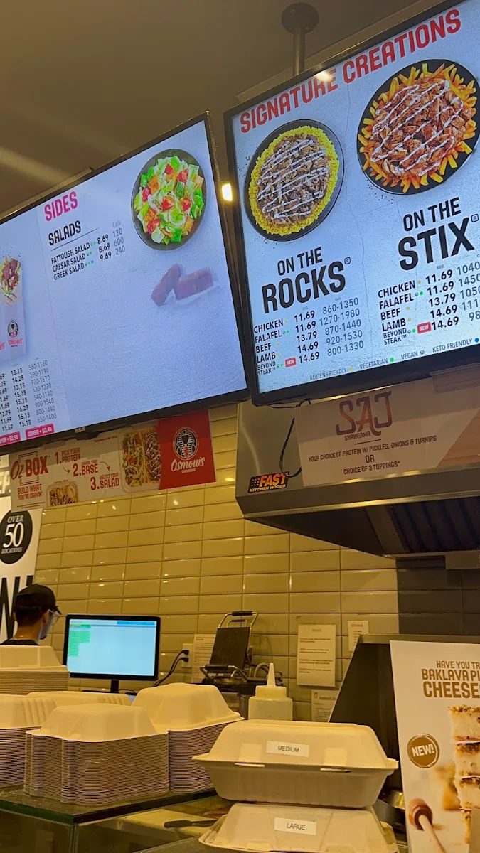 Menu, Osmow's Shawarma